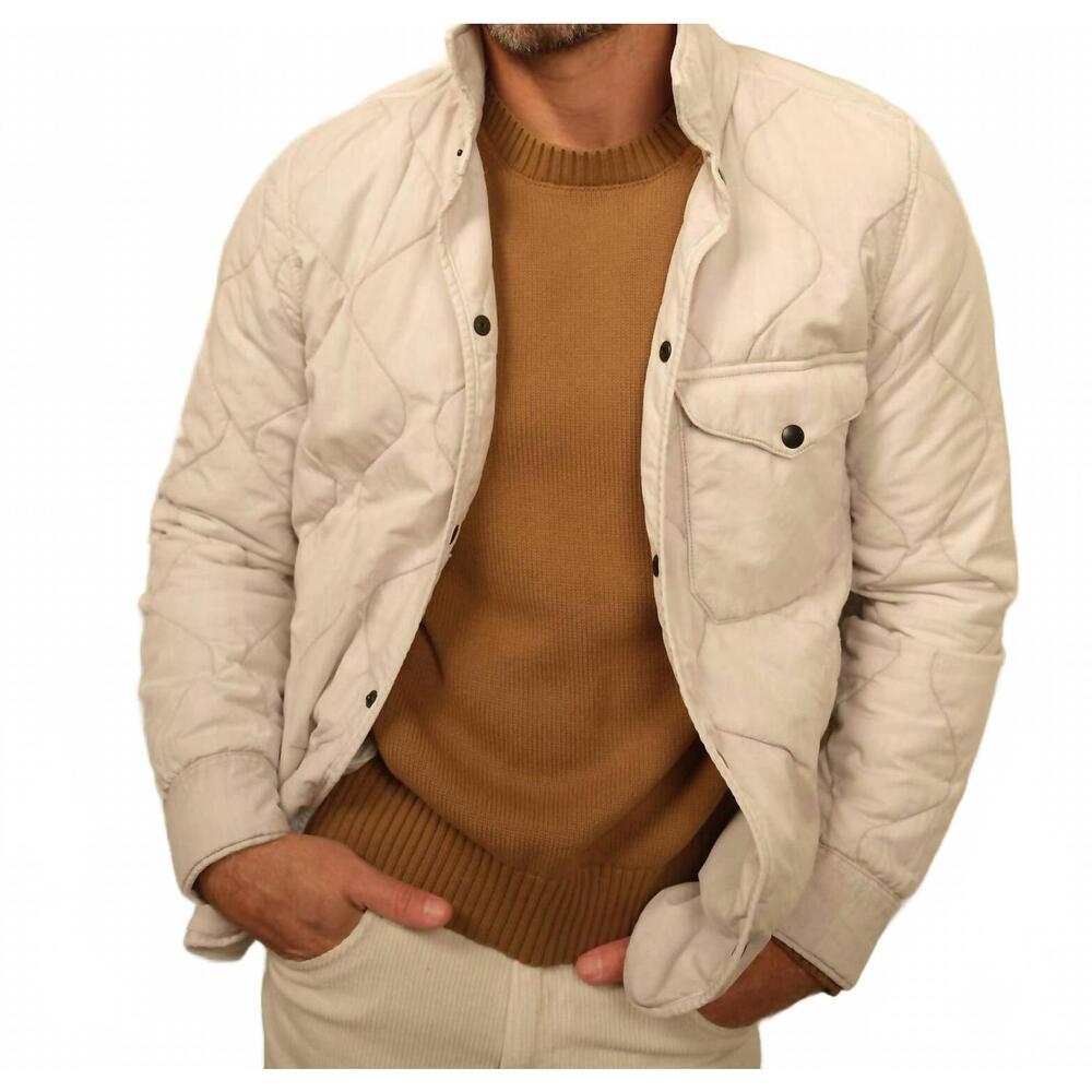 NEW SAVE KHAKI UNITED flight quilted shirt jacket in bone